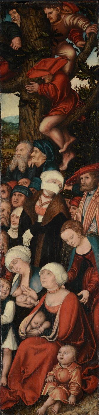 Duits: Die Predigt Johannes des Täufers Prediking van Johannes de Doper door Lucas Cranach the Elder