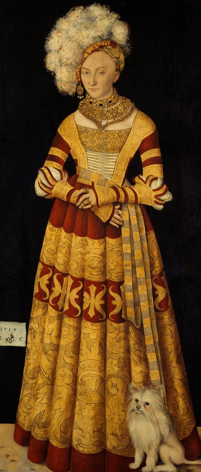German: Herzogin Katharina von Mecklenburg (1487-1561) Duchess Katharina of Mecklenburg (1487-1561) door Lucas Cranach the Elder