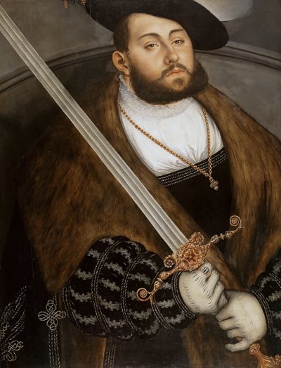 Duits: Johann Friedrich I, der Großmütige (1503-1554), keurvorst van Saksen Johann Friedrich I, de Grootmoedige, keurvorst van Saksen door Lucas Cranach the Elder