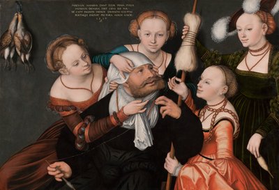 Hercules en Omphale, 1537 door Lucas Cranach the Elder