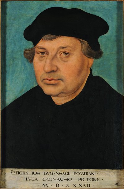 Portret van Johannes Bugenhagen door Lucas Cranach the Elder