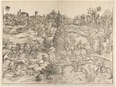 De jacht op de hert door Lucas Cranach the Elder