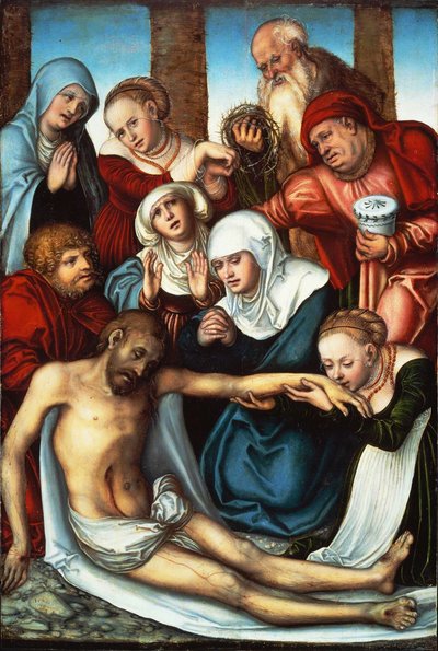 De klaagzang over de dode Christus door Lucas Cranach the Elder