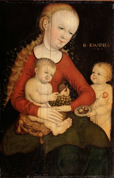 Maagd en kind met Johannes de Doper als jongen door Lucas Cranach the Elder