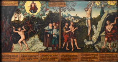Duits: Allegorie op Wet en Genade Wet en Genade door Lucas Cranach the Elder and workshop