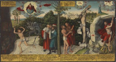 Duits: Gesetz und Gnade Wet en genade door Lucas Cranach the Elder and workshop