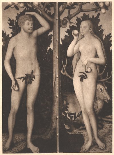 Adam en Eva door Lucas Cranach the Younger