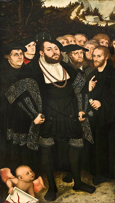 Maarten Luther en de hervormers van Wittenberg door Lucas Cranach the Younger
