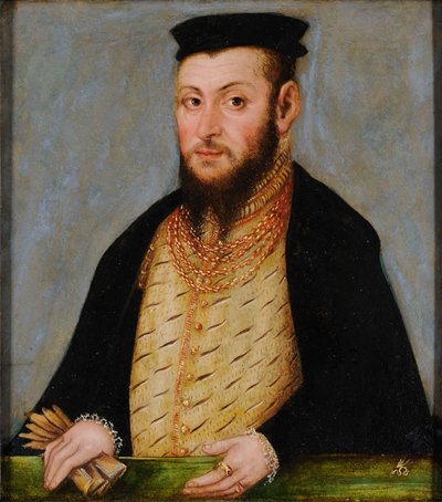 Pools: Portret van Zygmunta Augusta (1520-1572), króla Polski Sigismund II Augustus. door Lucas Cranach the Younger