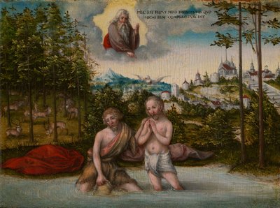 De doop van Christus door Lucas Cranach the Younger