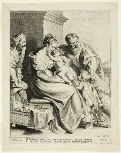 De Heilige Familie met Sint Elisabeth en de Jonge Johannes de Doper door Lucas Emil Vorsterman
