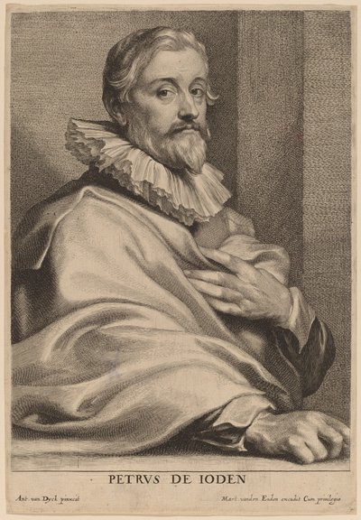 Pieter de Jode de Oudere door Lucas Emil Vorsterman after Sir Anthony van Dyck