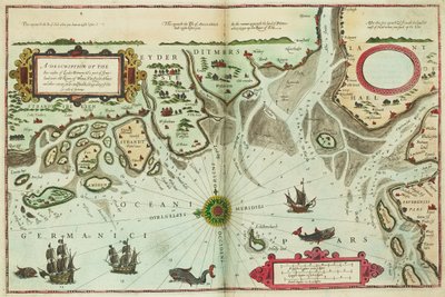 Een beschrijving van de zeekusten van Eyder Ditmers en een deel van Jeverland met de rivieren Weser, Elve, Eyder, Hever en andere ingangen, zandbanken en ondiepten, langs de zeekust van Duitsland door Lucas Janszoon Waghenaer