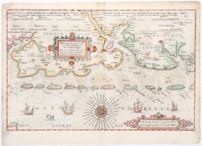 Oost-Friesland 1584 kaart door Waghenaer door Lucas Janszoon Waghenaer