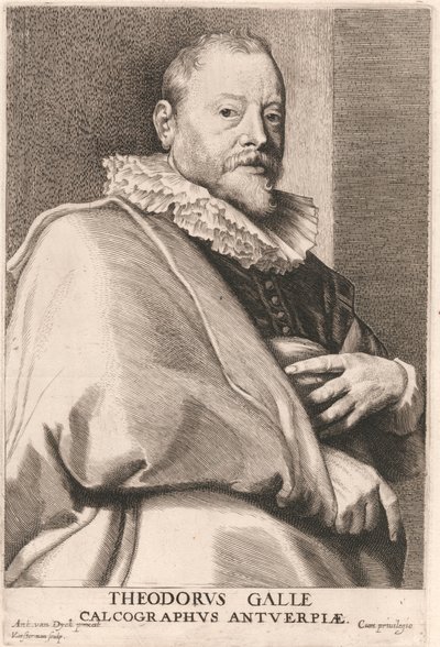 Theodore Galle / Theodorvs Galle / Calcographvs Antverpiae door Lucas Vorsterman