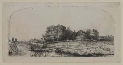 Landschap met een Hooischuur en een Kudde Schapen door Lucas the Elder Cranach