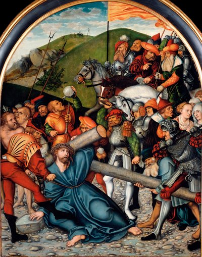 De beklimming naar Calvarie door Lucas the Elder Cranach