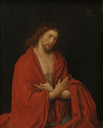 Christus met doornenkroon door Lucas van (after) Leyden