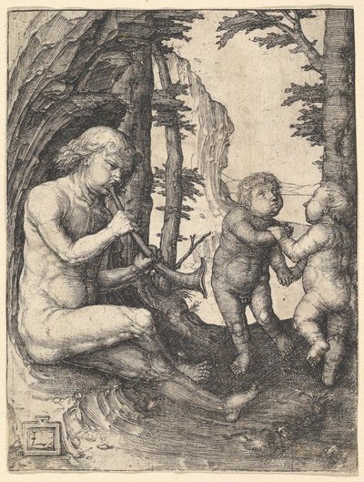 Jongen met een Trompet, ca. 1507 door Lucas van Leyden