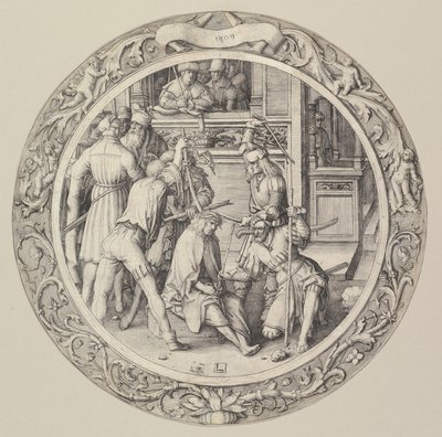 Christus gekroond met doornen, uit de Circulaire Passie, 1509 door Lucas van Leyden