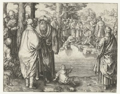 Doop van Christus in de Jordaan door Lucas van Leyden