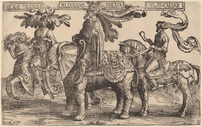 Hector van Troje, Alexander van Macedonië, Julius Caesar door Lucas van Leyden