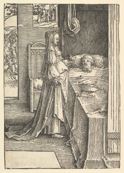 Izebel belooft Naboths wijngaarden aan koning Achab, ca. 1517 door Lucas van Leyden