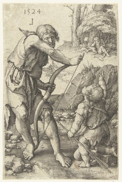 Lamech en Kaïn door Lucas van Leyden