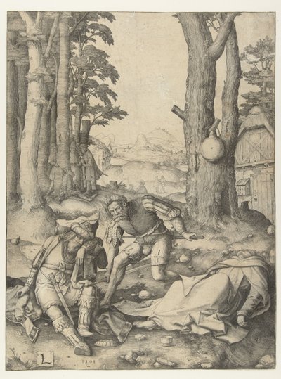 Mohammed en de monnik Sergius door Lucas van Leyden