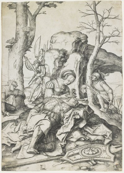 Simson en Delila, c. 1508 door Lucas van Leyden