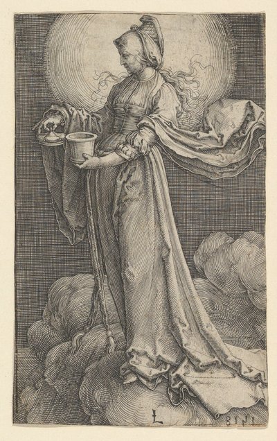 St. Maria Magdalena op de wolken, 1518 door Lucas van Leyden