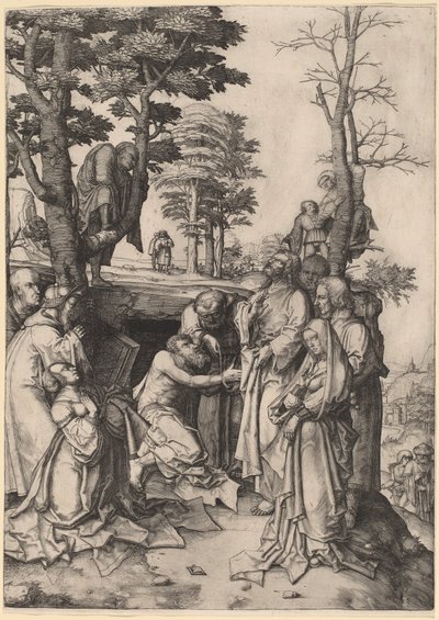 De opwekking van Lazarus door Lucas van Leyden