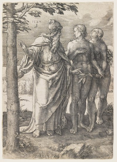 Het verhaal van Adam en Eva: Het eerste verbod door Lucas van Leyden