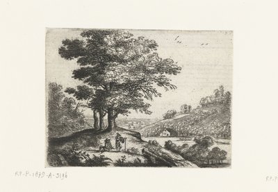 Landschap met een rivier door Lucas van Uden