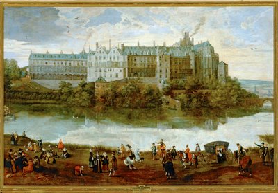 Het Koninklijk Paleis in Brussel ... (schilderij op doek) door Lucas van Valckenborch