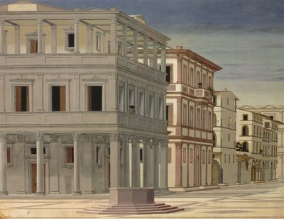 Zicht op een ideale stad, of De Stad van God (detail) door Luciano Laurana