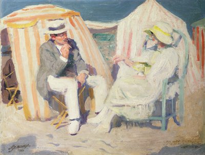 Gesprek op het strand door Lucien Hector Jonas