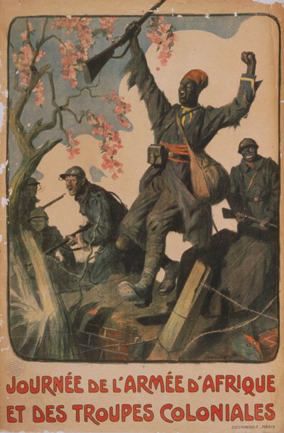 Poster ter Viering van de Eenheid van Franse en Koloniale Troepen door Lucien Hector Jonas