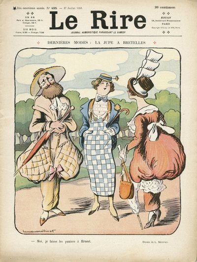 Illustratie in Le Rire, 27/07/12 - Laatste mode (gravure) door Lucien Metivet
