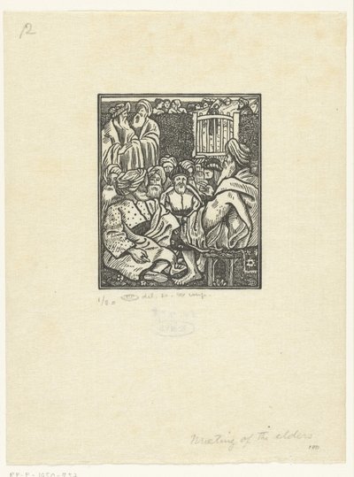 Bijeenkomst van Boaz met de tien ouderlingen door Lucien Pissarro