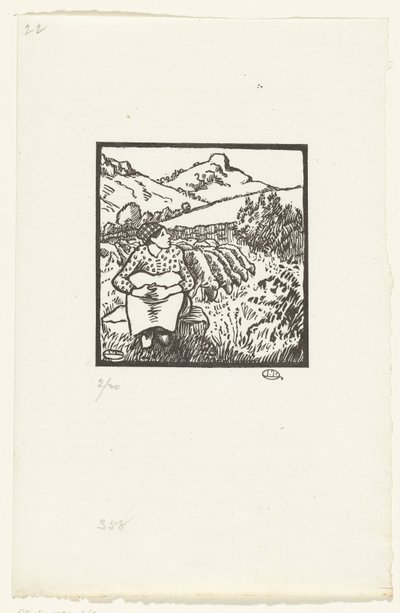 Herderin door Lucien Pissarro