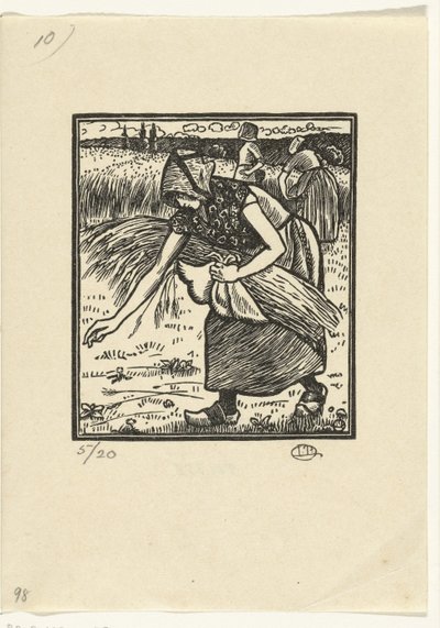 Ruth verzamelt aren door Lucien Pissarro