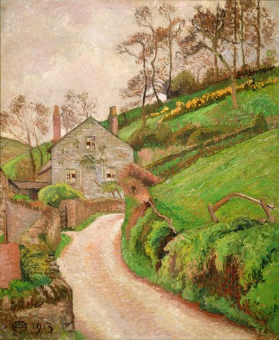 Het huis van de jachtopziener of het huisje van de tuinman door Lucien Pissarro