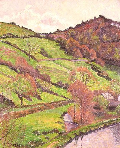 Het Zwembad, Blackpool, Devon door Lucien Pissarro
