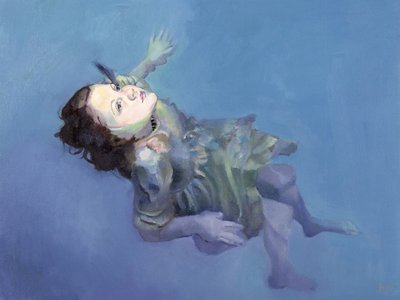 Drijvend meisje, 2004 (olieverf op doek) door Lucinda Arundell