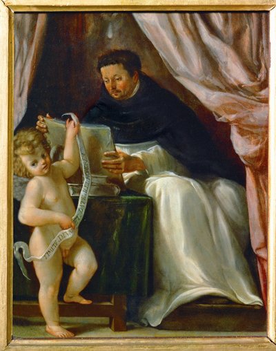 Dominicaan Sint Vincent Ferrer en engel ... door Lucio massari
