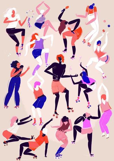 Roller Disco, 2015 (digitaal) door Lucy Banaji