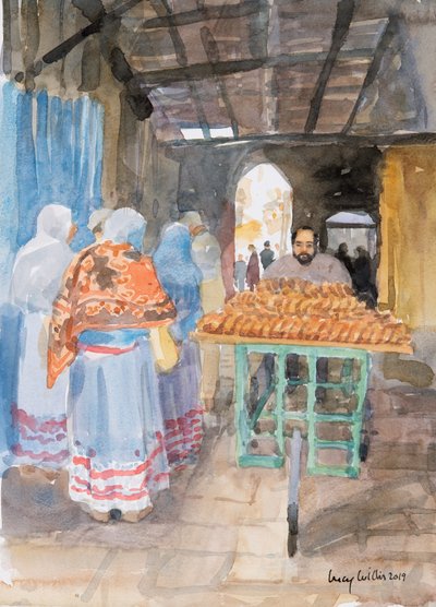 Bagelverkoper in de Oude Stad, Jeruzalem door Lucy Willis