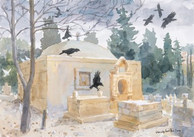 Stormwolken bij Abu Ghosh, Israël door Lucy Willis
