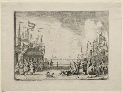 Haven van Amsterdam, 1701 door Ludolf Backhuysen